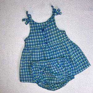 Vintage Basic edition blue plaid sundress and panties 24mn